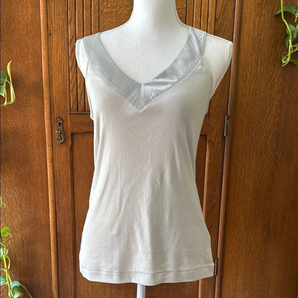 Elegant Silver/Pale Gray V-Neck Banana Republic